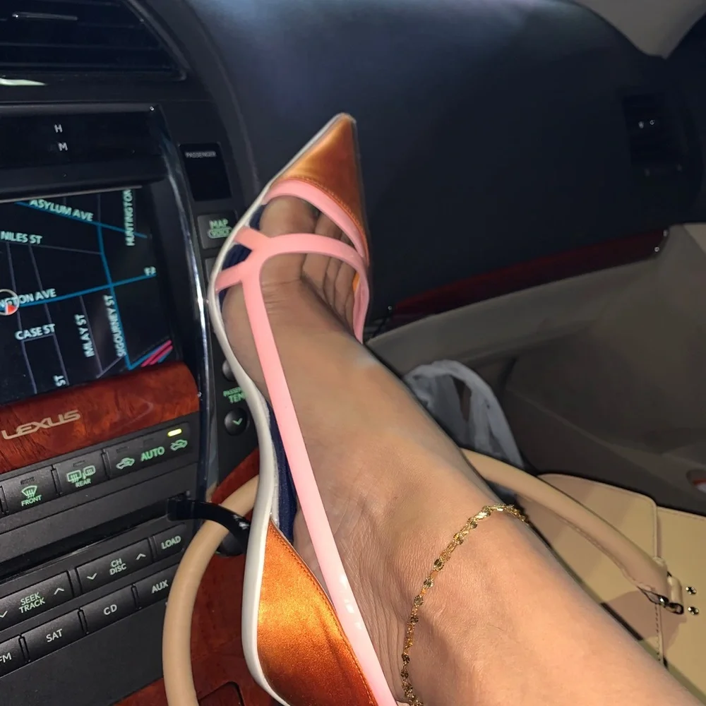 Dior Heels.  Vintage Pink and Orange Dior Heels - Picture 4 of 10